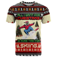 All I Want For Christmas Is Skiing Christmas T Shirt Xmas Holiday Patterns - Wonder Print Shop