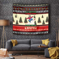 All I Want For Christmas Is Skiing Christmas Tapestry Xmas Holiday Patterns - Wonder Print Shop