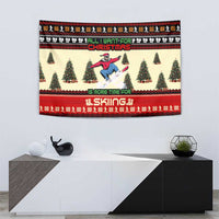 All I Want For Christmas Is Skiing Christmas Tapestry Xmas Holiday Patterns - Wonder Print Shop