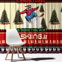 All I Want For Christmas Is Skiing Christmas Window Curtain Xmas Holiday Patterns - Wonder Print Shop