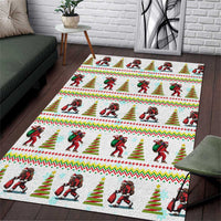 Amazing Bigfoot Christmas Area Rug Xmas Holiday Patterns - Wonder Print Shop