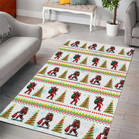 Amazing Bigfoot Christmas Area Rug Xmas Holiday Patterns - Wonder Print Shop
