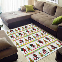 Amazing Bigfoot Christmas Area Rug Xmas Holiday Patterns - Wonder Print Shop