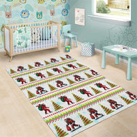 Amazing Bigfoot Christmas Area Rug Xmas Holiday Patterns - Wonder Print Shop