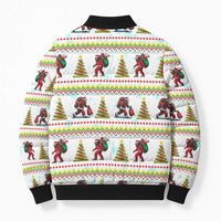 Amazing Bigfoot Christmas Bomber Puffer Jacket Xmas Holiday Patterns - Wonder Print Shop