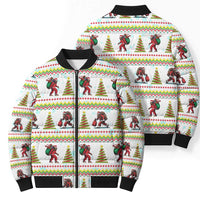 Amazing Bigfoot Christmas Bomber Puffer Jacket Xmas Holiday Patterns - Wonder Print Shop