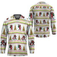 Amazing Bigfoot Christmas Hockey Jersey Xmas Holiday Patterns - Wonder Print Shop