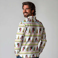 Amazing Bigfoot Christmas Long Sleeve Polo Shirt Xmas Holiday Patterns - Wonder Print Shop
