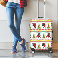 Amazing Bigfoot Christmas Luggage Cover Xmas Holiday Patterns - Wonder Print Shop