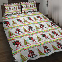 Amazing Bigfoot Christmas Quilt Bed Set Xmas Holiday Patterns - Wonder Print Shop