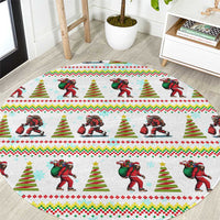 Amazing Bigfoot Christmas Round Carpet Xmas Holiday Patterns - Wonder Print Shop