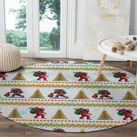 Amazing Bigfoot Christmas Round Carpet Xmas Holiday Patterns - Wonder Print Shop