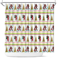 Amazing Bigfoot Christmas Shower Curtain Xmas Holiday Patterns - Wonder Print Shop