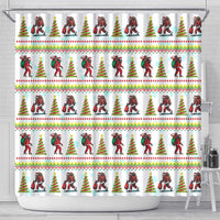 Amazing Bigfoot Christmas Shower Curtain Xmas Holiday Patterns - Wonder Print Shop