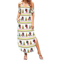 Amazing Bigfoot Christmas Summer Maxi Dress Xmas Holiday Patterns - Wonder Print Shop