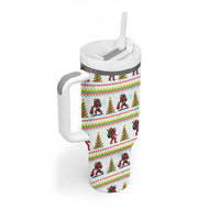 Amazing Bigfoot Christmas Tumbler With Handle Xmas Holiday Patterns - Wonder Print Shop