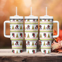 Amazing Bigfoot Christmas Tumbler With Handle Xmas Holiday Patterns - Wonder Print Shop