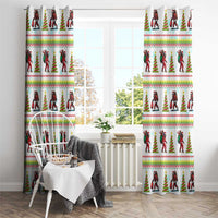Amazing Bigfoot Christmas Window Curtain Xmas Holiday Patterns - Wonder Print Shop