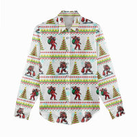 Amazing Bigfoot Christmas Women Casual Shirt Xmas Holiday Patterns - Wonder Print Shop