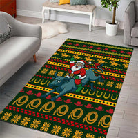 Amazing Cowboy Santa Claus Christmas Area Rug Xmas Holiday Patterns - Wonder Print Shop