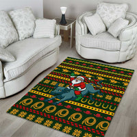 Amazing Cowboy Santa Claus Christmas Area Rug Xmas Holiday Patterns - Wonder Print Shop