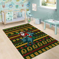 Amazing Cowboy Santa Claus Christmas Area Rug Xmas Holiday Patterns - Wonder Print Shop