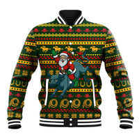 Amazing Cowboy Santa Claus Christmas Baseball Jacket Xmas Holiday Patterns - Wonder Print Shop