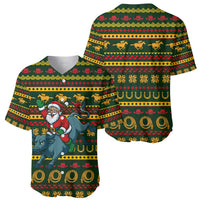 Amazing Cowboy Santa Claus Christmas Baseball Jersey Xmas Holiday Patterns - Wonder Print Shop