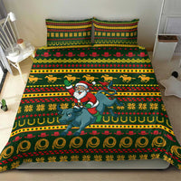 Amazing Cowboy Santa Claus Christmas Bedding Set Xmas Holiday Patterns - Wonder Print Shop