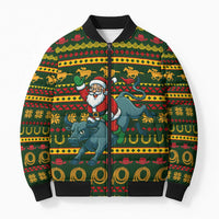 Amazing Cowboy Santa Claus Christmas Bomber Puffer Jacket Xmas Holiday Patterns - Wonder Print Shop