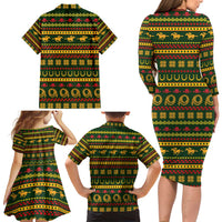 Amazing Cowboy Santa Claus Christmas Family Matching Long Sleeve Bodycon Dress and Hawaiian Shirt Xmas Holiday Patterns - Wonder Print Shop