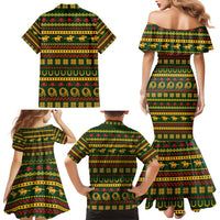 Amazing Cowboy Santa Claus Christmas Family Matching Mermaid Dress and Hawaiian Shirt Xmas Holiday Patterns - Wonder Print Shop