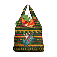 Amazing Cowboy Santa Claus Christmas Grocery Bag Xmas Holiday Patterns - Wonder Print Shop