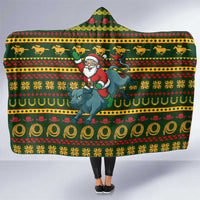 Amazing Cowboy Santa Claus Christmas Hooded Blanket Xmas Holiday Patterns - Wonder Print Shop