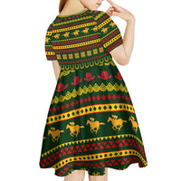 Amazing Cowboy Santa Claus Christmas Kid Short Sleeve Dress Xmas Holiday Patterns - Wonder Print Shop