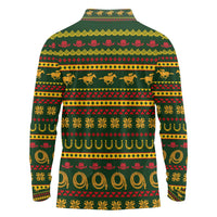 Amazing Cowboy Santa Claus Christmas Long Sleeve Polo Shirt Xmas Holiday Patterns - Wonder Print Shop