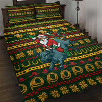 Amazing Cowboy Santa Claus Christmas Quilt Bed Set Xmas Holiday Patterns - Wonder Print Shop