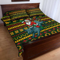 Amazing Cowboy Santa Claus Christmas Quilt Bed Set Xmas Holiday Patterns - Wonder Print Shop