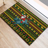 Amazing Cowboy Santa Claus Christmas Rubber Doormat Xmas Holiday Patterns - Wonder Print Shop