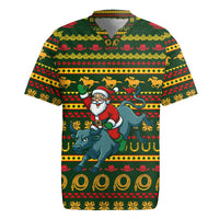 Amazing Cowboy Santa Claus Christmas Rugby Jersey Xmas Holiday Patterns - Wonder Print Shop