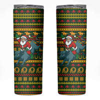 Amazing Cowboy Santa Claus Christmas Skinny Tumbler Xmas Holiday Patterns - Wonder Print Shop