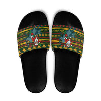 Amazing Cowboy Santa Claus Christmas Slide Sandals Xmas Holiday Patterns - Wonder Print Shop