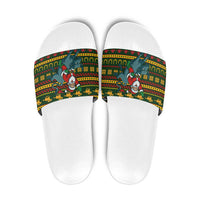 Amazing Cowboy Santa Claus Christmas Slide Sandals Xmas Holiday Patterns - Wonder Print Shop