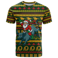 Amazing Cowboy Santa Claus Christmas T Shirt Xmas Holiday Patterns - Wonder Print Shop