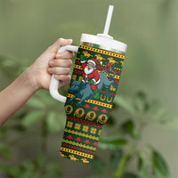 Amazing Cowboy Santa Claus Christmas Tumbler With Handle Xmas Holiday Patterns - Wonder Print Shop