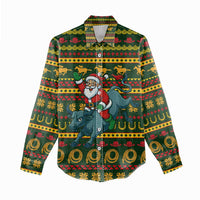 Amazing Cowboy Santa Claus Christmas Women Casual Shirt Xmas Holiday Patterns - Wonder Print Shop