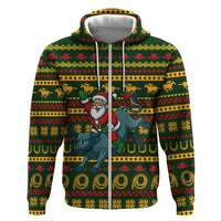 Amazing Cowboy Santa Claus Christmas Zip Hoodie Xmas Holiday Patterns - Wonder Print Shop
