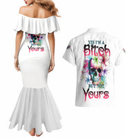 Yes I'm A B But Not Yours Couples Matching Mermaid Dress and Hawaiian Shirt - Wonder Print Shop