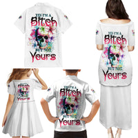 Yes I'm A B But Not Yours Family Matching Puletasi Dress and Hawaiian Shirt - Wonder Print Shop