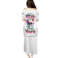 Yes I'm A B But Not Yours Family Matching Puletasi Dress and Hawaiian Shirt - Wonder Print Shop